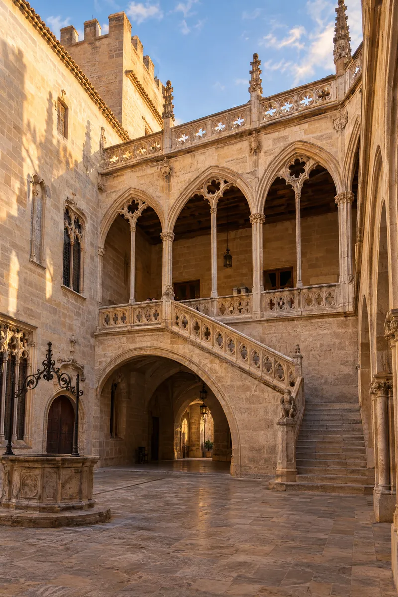 Patio gótico del Palacio Ducal de los Borja en Gandía
