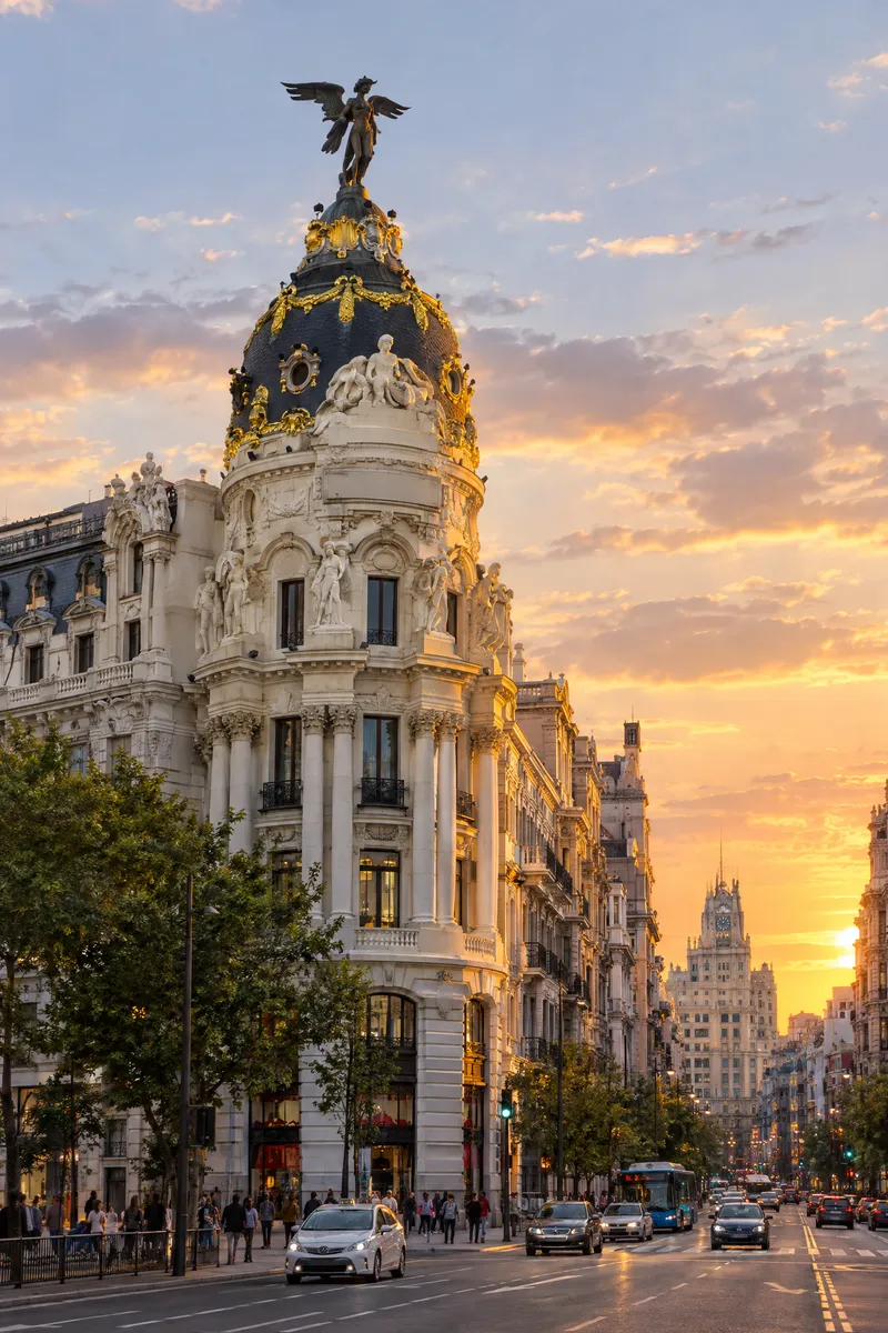 Edificio Metrópolis al inicio de la Gran Vía de Madrid