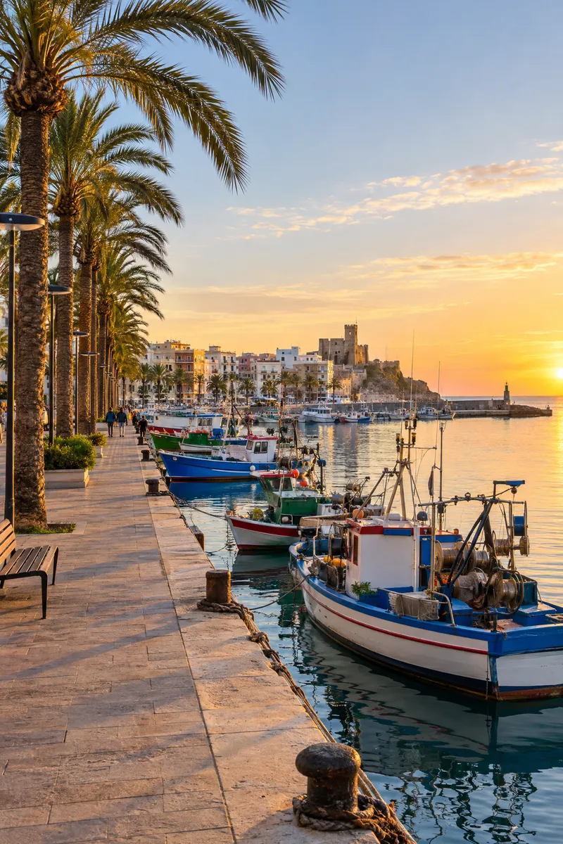 Paseo marítimo de Vinaròs junto al puerto pesquero